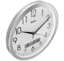 Mebus Funk Wanduhr 19422 Silber Weiß Digital Thermometer Bild 5