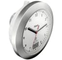 Mebus Funk-Wanduhr 41124 Weiß Schwarz Feuchtraumgeeignet mit Thermometer Bild 1