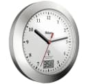 Mebus Funk-Wanduhr 41124 Weiß Schwarz Feuchtraumgeeignet mit Thermometer Bild 3