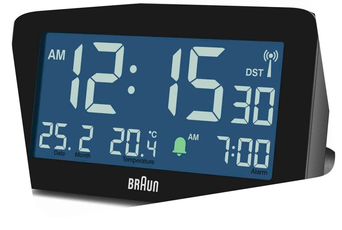 Braun BC10B Funkwecker Schwarz - Atomuhr-Synchronisation & Snooze-Funktion