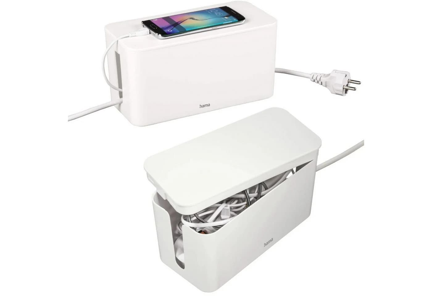 Hama Kabelbox Mini Weiß Kunststoff Kabelmanager Ladebox