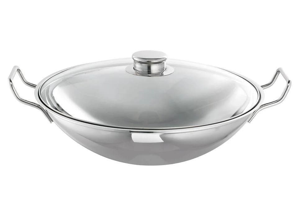 Wok SCHULTE-UFER "Bo-Lang i" Silber Edelstahl 36 cm