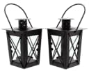 Kerzenhalter Mini-Laterne 2er-Pack Schwarz Eisen Glas Bild 2
