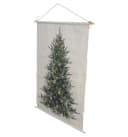Frank Flechtwaren LED Wanddeko "Christbaum" aus Stoff Beige/Weiß Bild 3