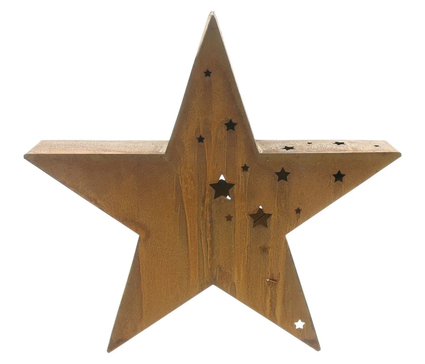Dekoleidenschaft LED-Dekofigur Stern Metall Braun Timer - Bild 3