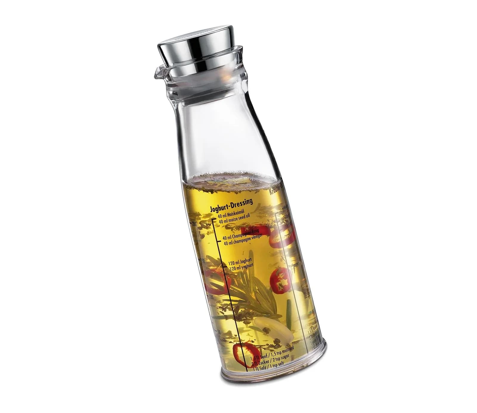 Dressingshaker mit Rezepten Weiß Acryl