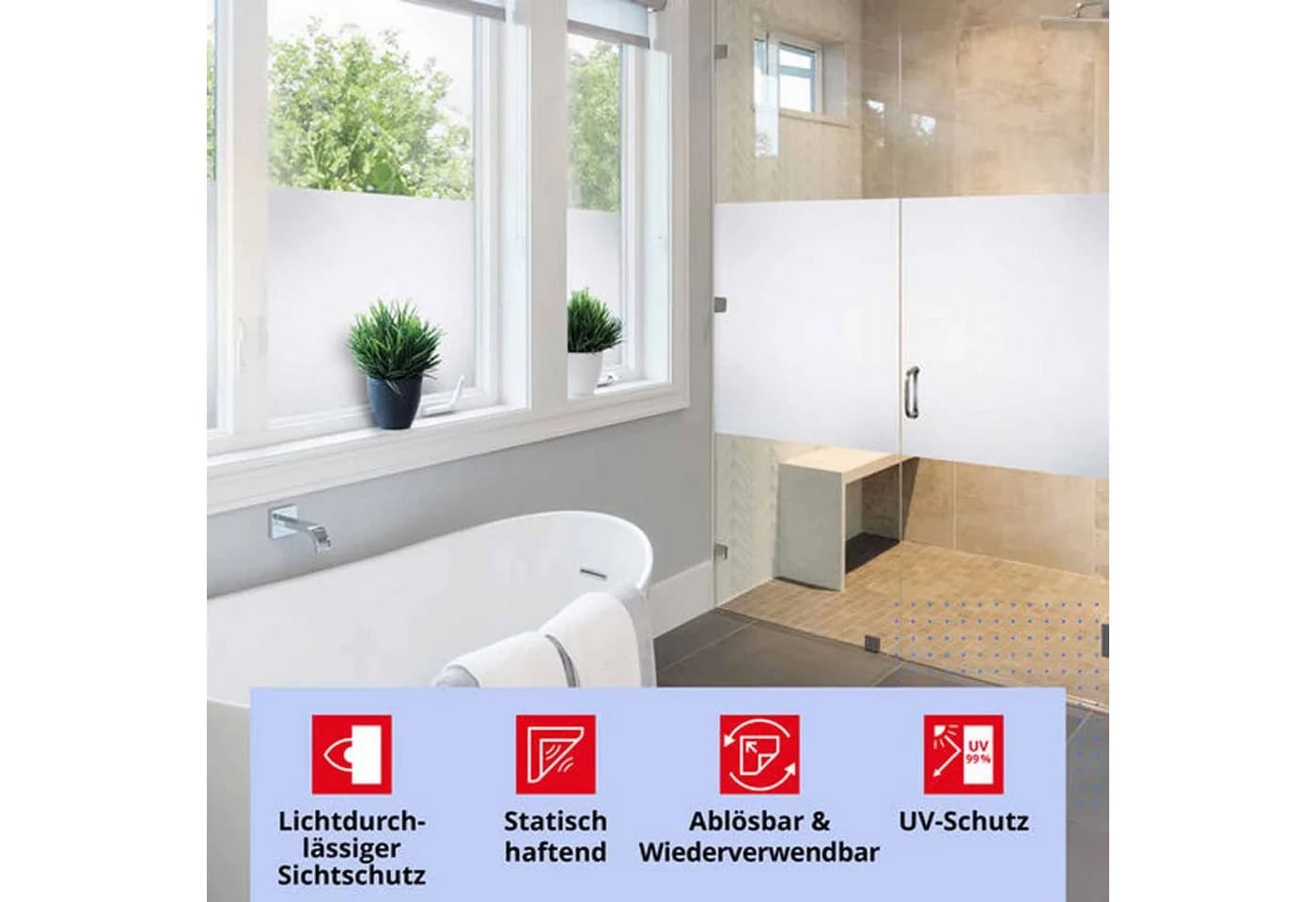 d-c-fix Fensterfolie Frost Sichtschutzfolie selbsthaftend Weiss - Bild 3