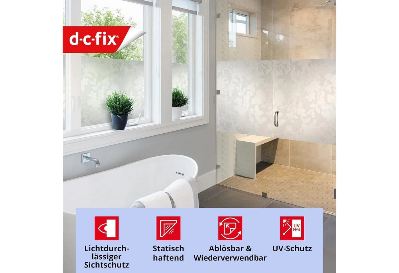 Dekorative Fensterfolie Blumenmuster 150x90 cm - Bild 3