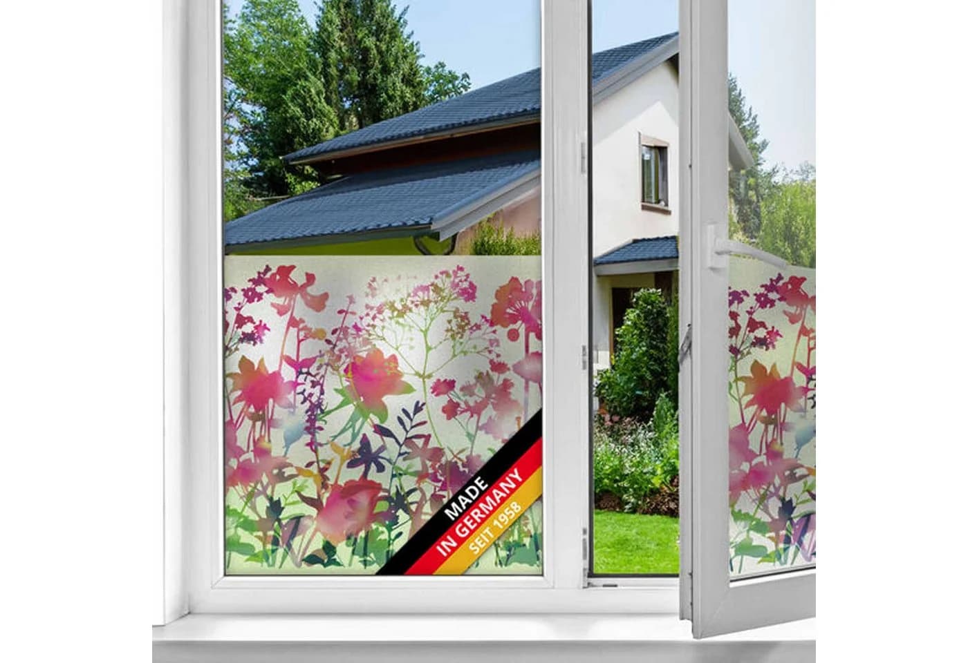 d-c-fix Fensterfolie Blumen Sichtschutzfolie selbsthaftend Deko Folie für Fenster innen - Bild 2