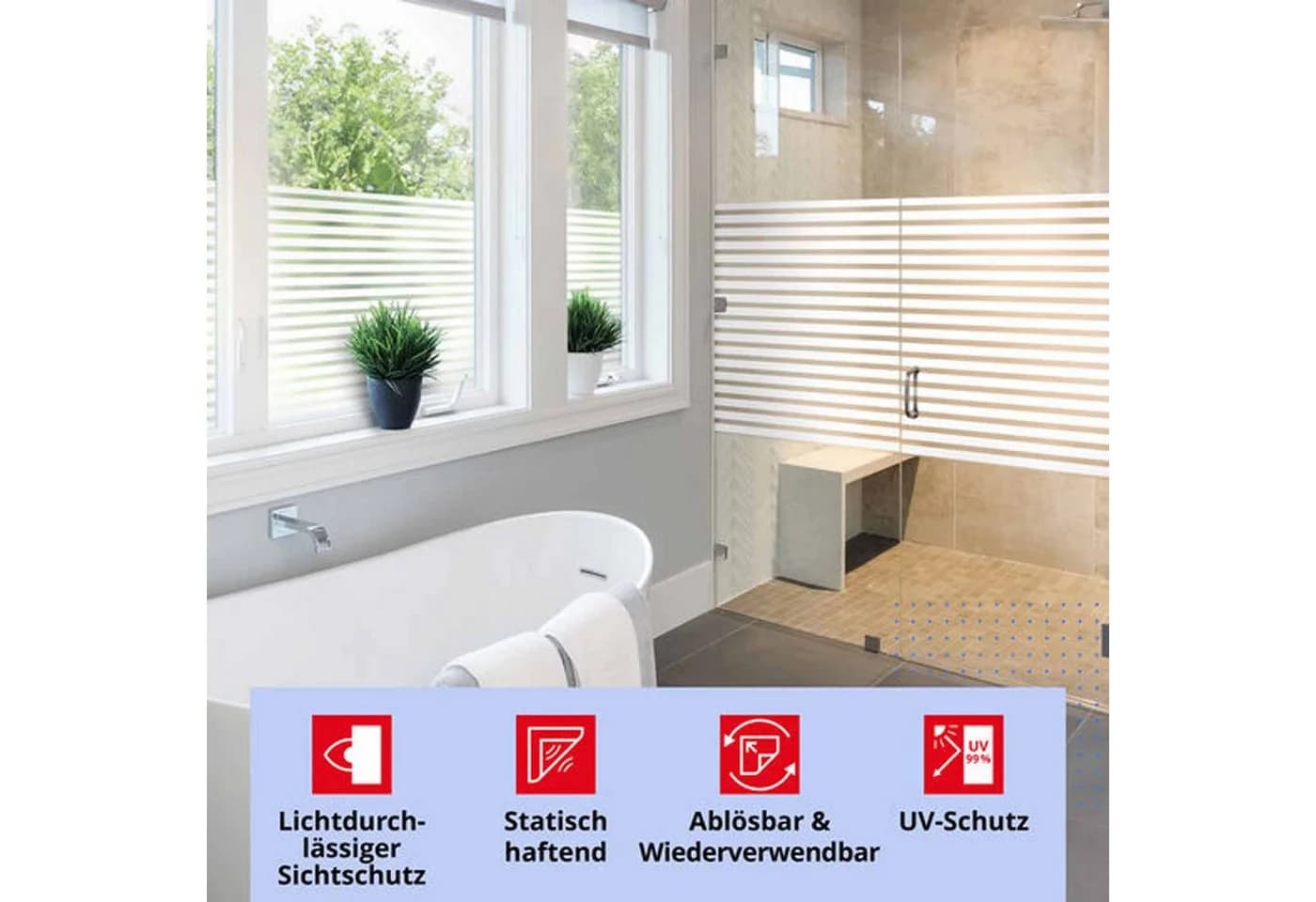 d-c-fix Fensterfolie Linia Sichtschutzfolie Statisch Haftend - Bild 3