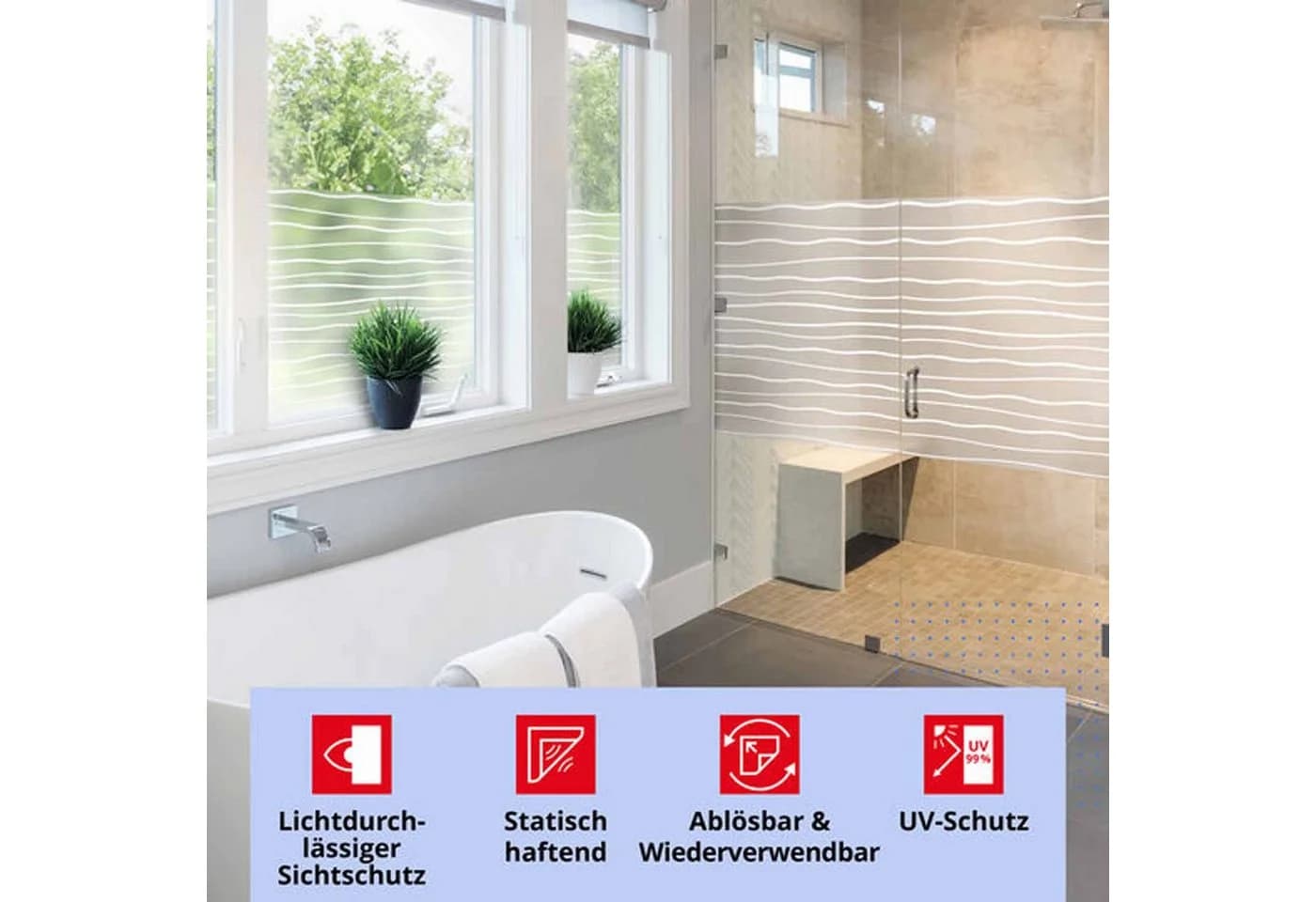 d-c-fix Sichtschutzfolie Waves Statisch Haftend Fenster Deko - Bild 3