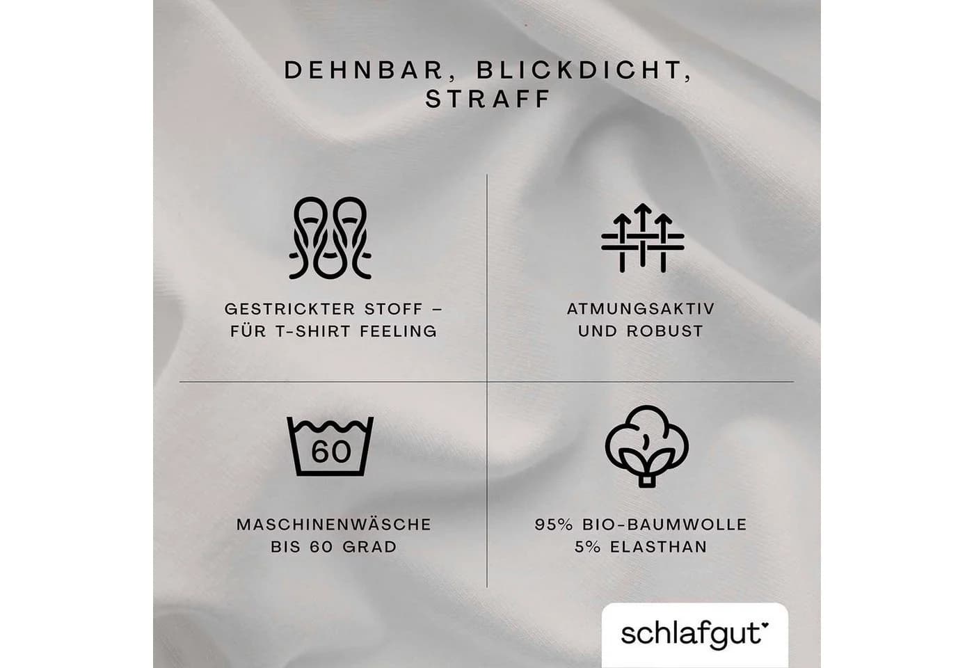 Schlafgut Spannbettlaken PURE Bio-Baumwolle Beige Jersey - Bild 3