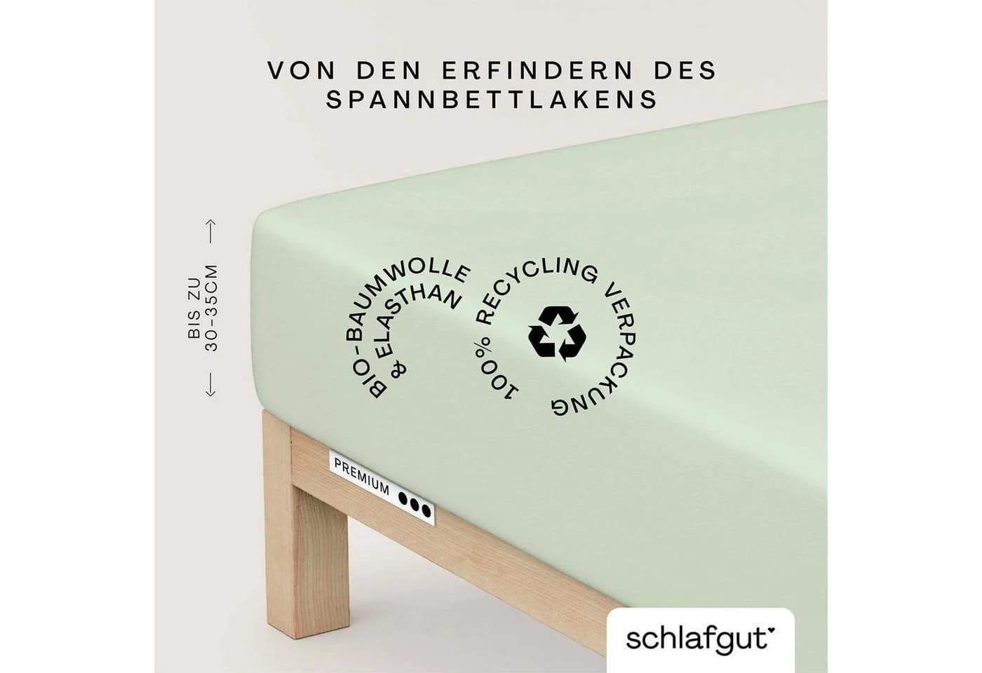 Schlafgut Spannbettlaken Premium Mako-Zwirn-Jersey Grün - Bild 2