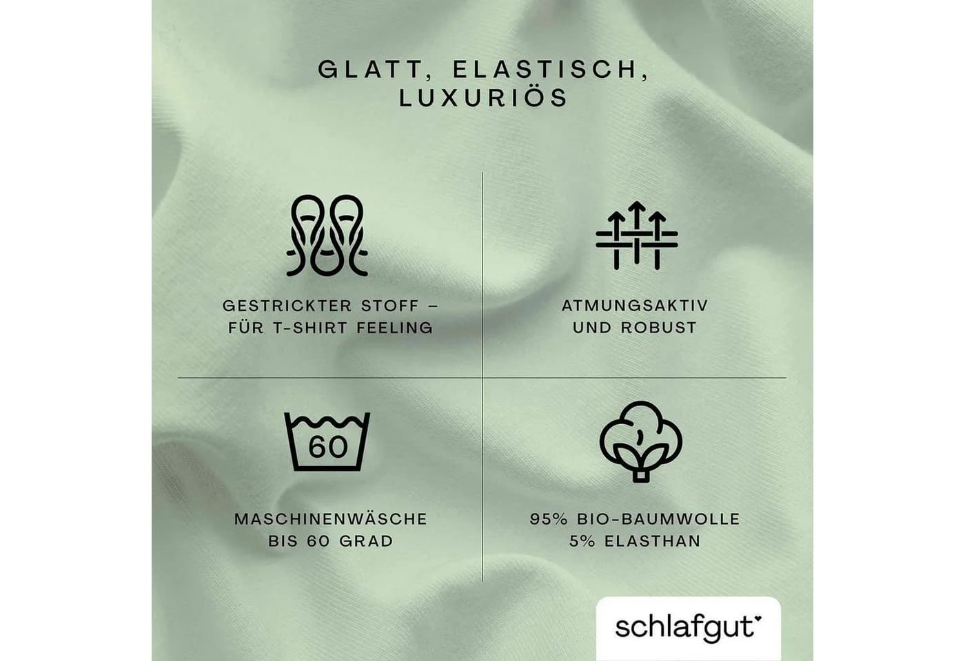 Schlafgut Spannbettlaken Premium Mako-Zwirn-Jersey Grün - Bild 3