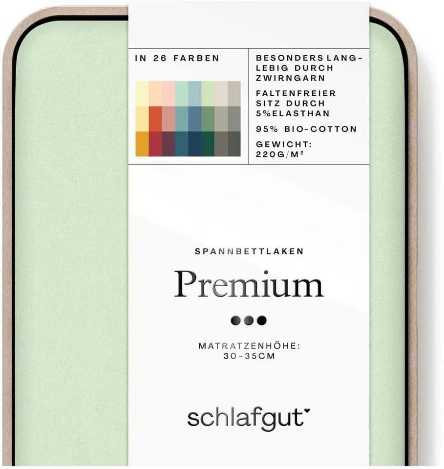 Schlafgut Spannbettlaken Premium Mako-Zwirn-Jersey Grün - Bild 4