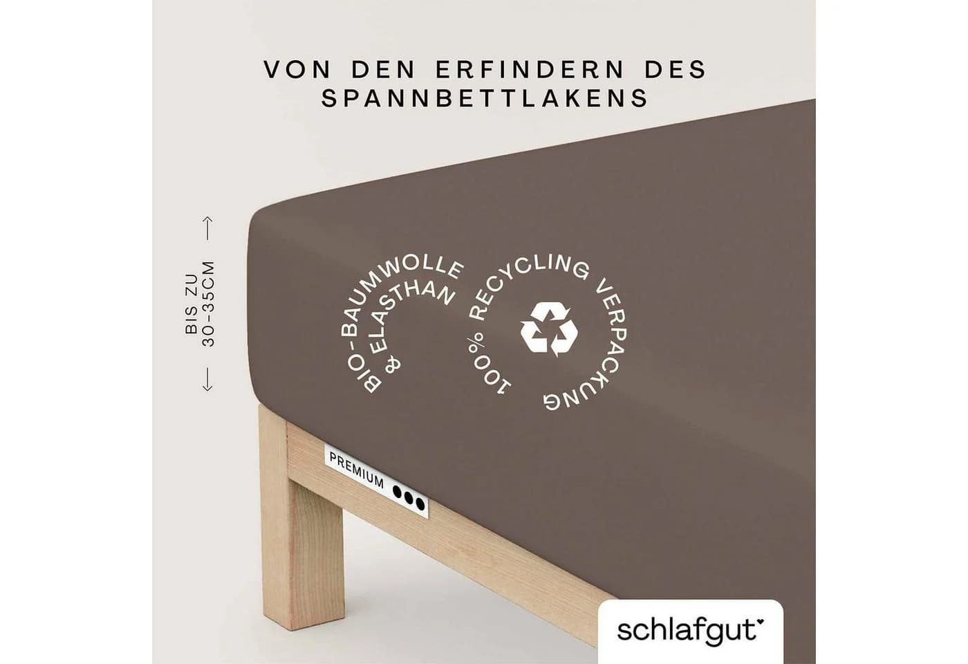 Schlafgut Spannbettlaken Premium Mako-Zwirn-Jersey Beige - Bild 2