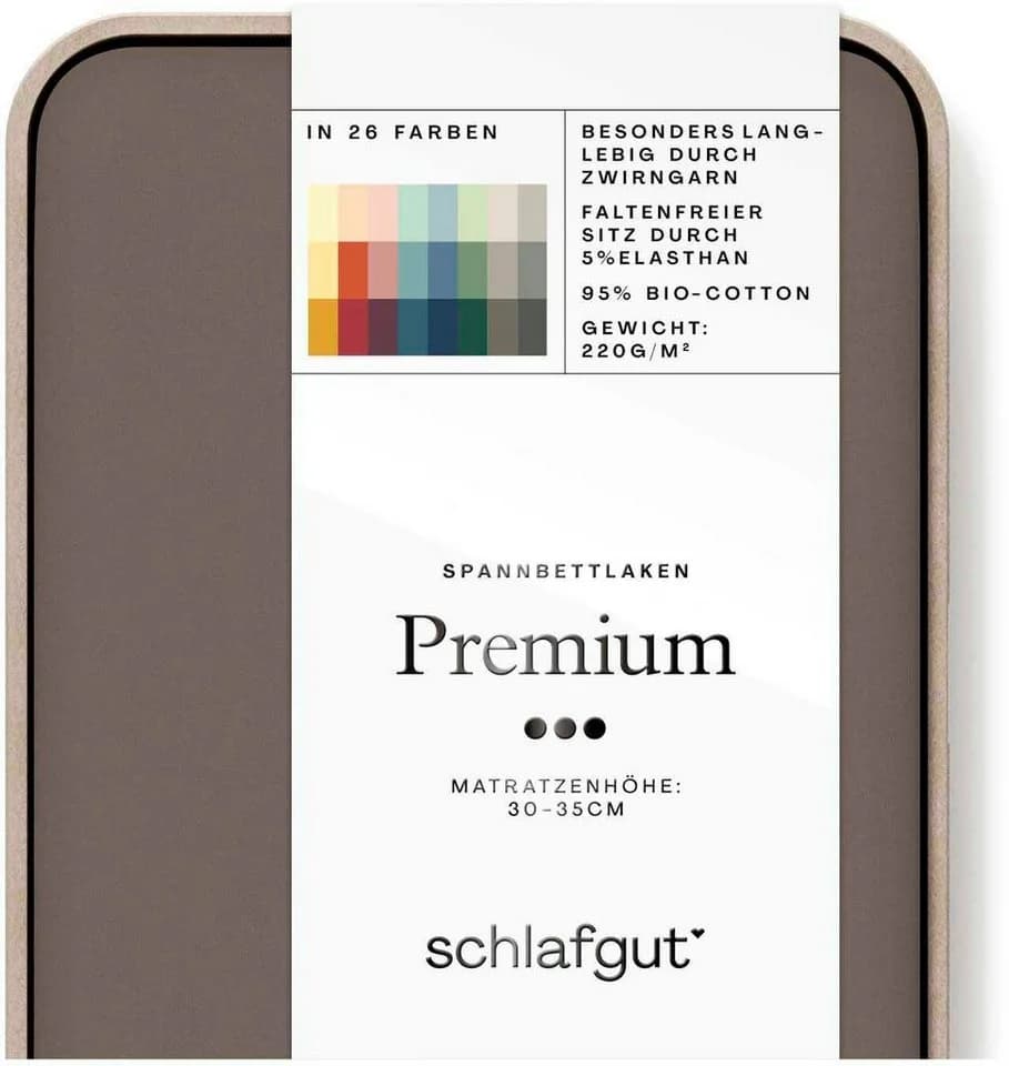Schlafgut Spannbettlaken Premium Mako-Zwirn-Jersey Beige - Bild 4