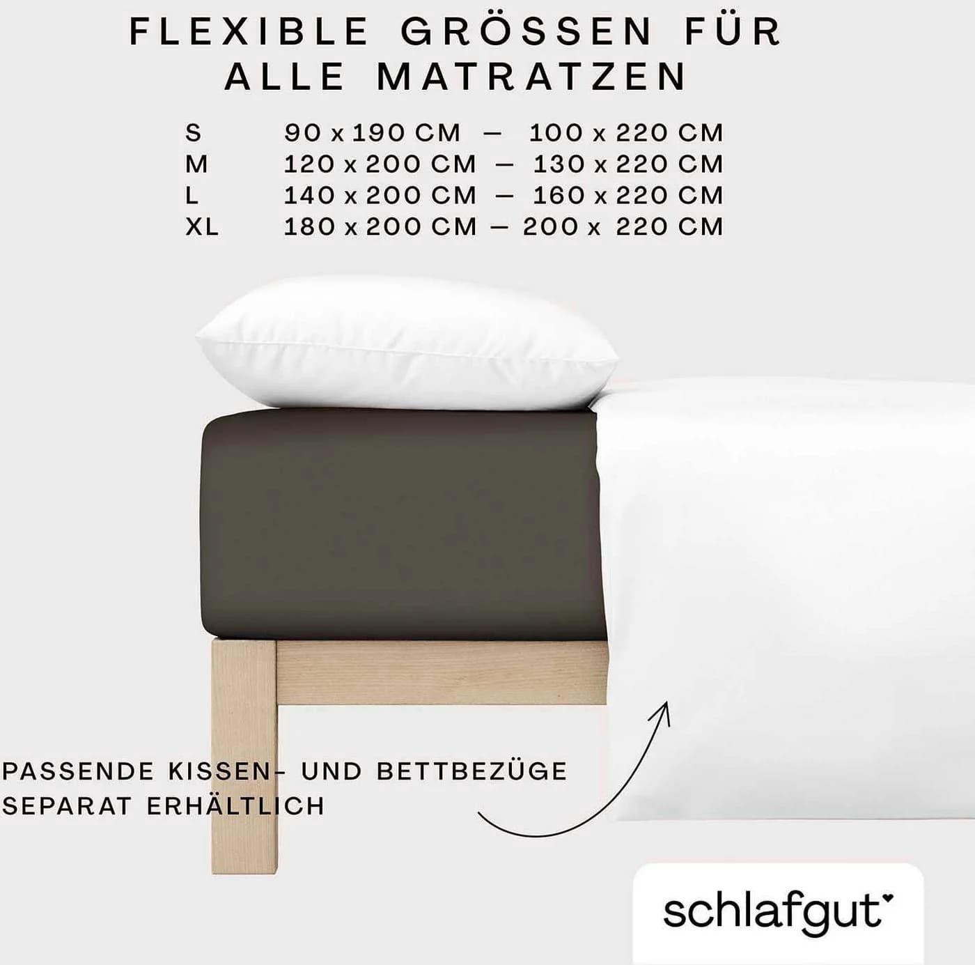 Schlafgut Spannbettlaken Premium Mako-Zwirn-Jersey Beige - Bild 5