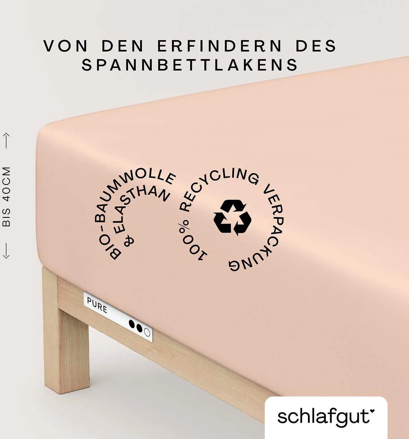 Schlafgut Spannbettlaken Bio-Baumwolle Rot Jersey-Elasthan