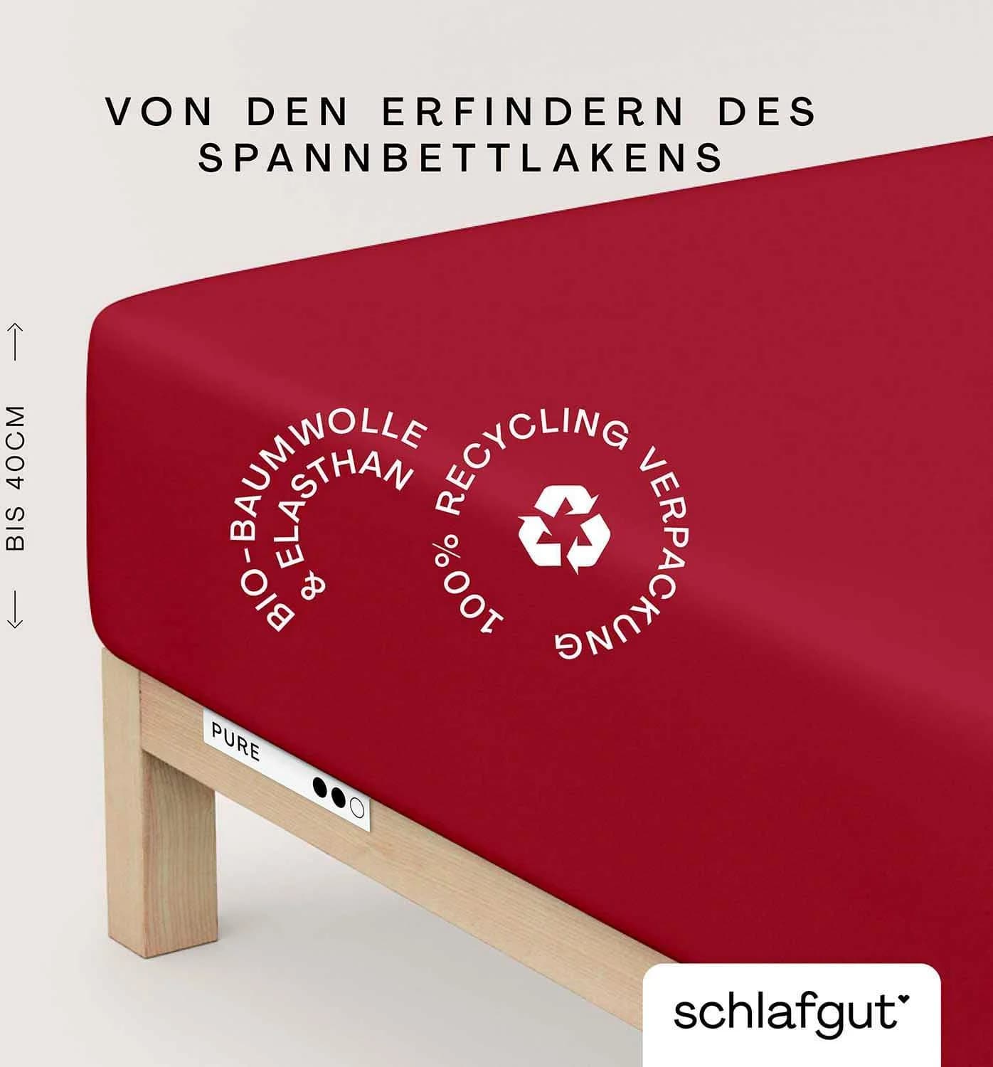Schlafgut Spannbettlaken Rot Bio-Baumwolle Jersey-Elasthan