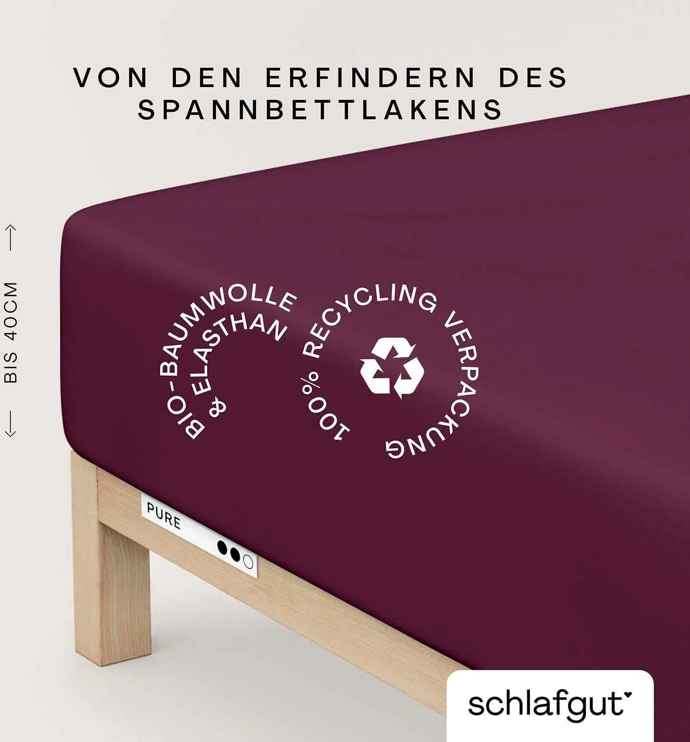 Schlafgut Spannbettlaken Bio-Baumwolle Lila Jersey-Elasthan
