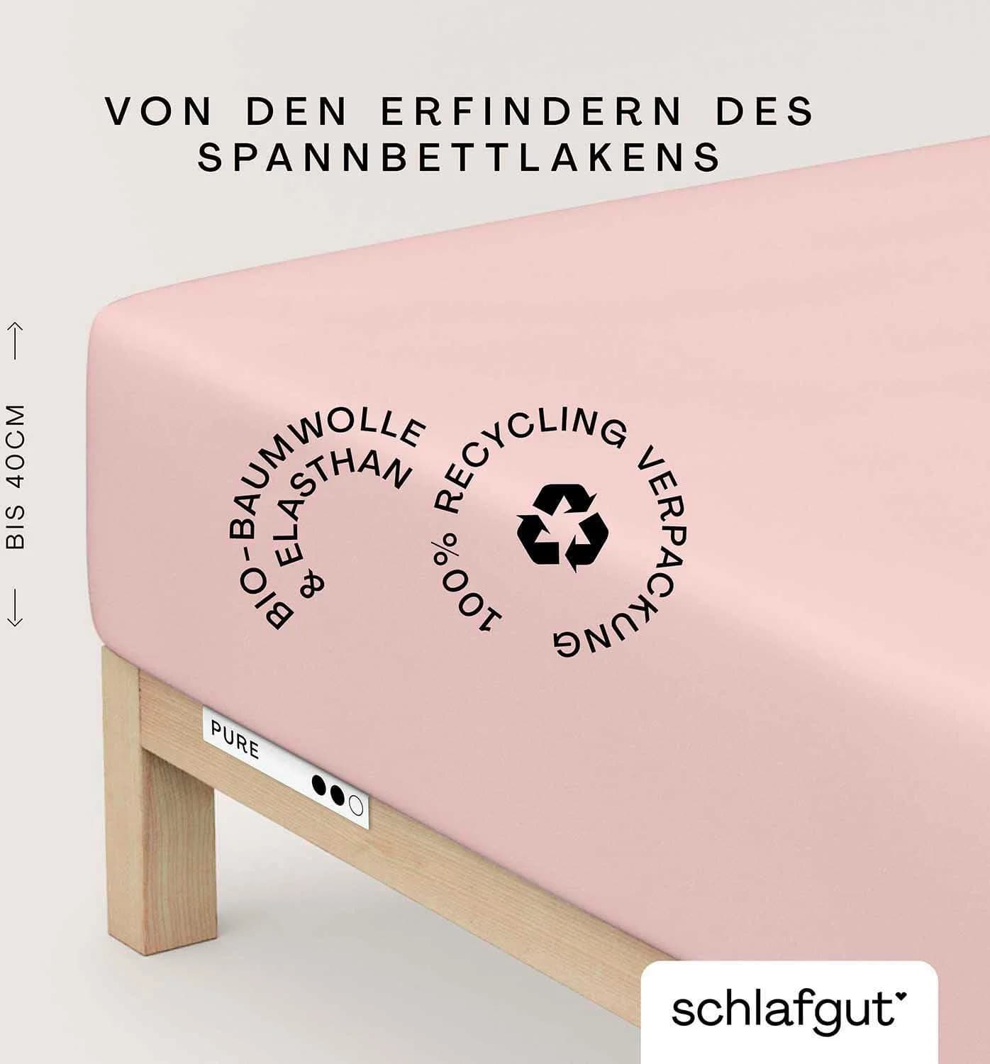 Schlafgut Spannbettlaken Bio-Baumwolle Lila Jersey-Elasthan