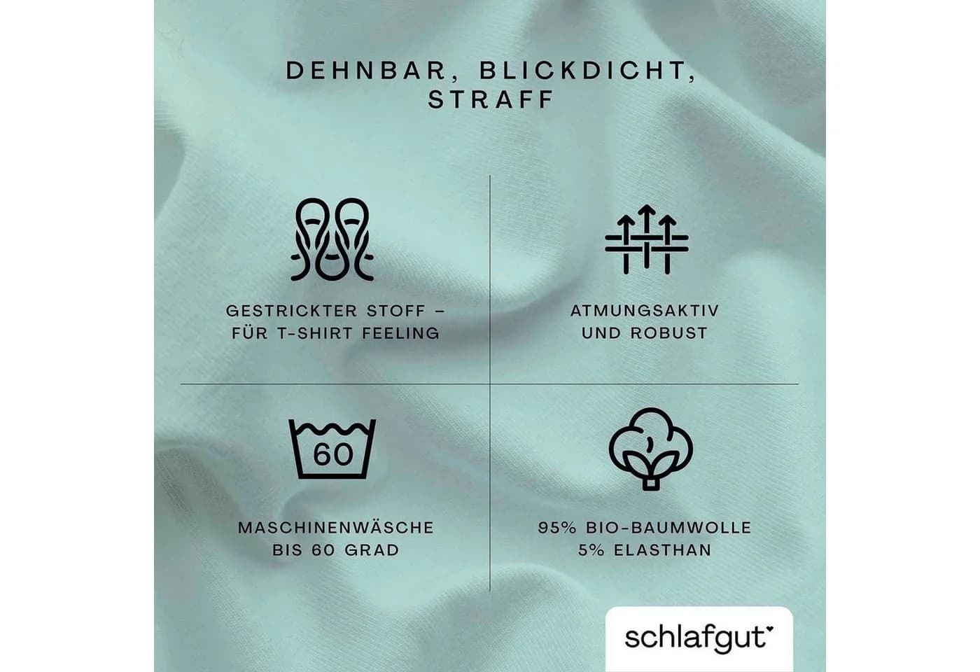 Schlafgut Spannbettlaken Bio-Baumwolle Blau 180-200x200-220 cm - Bild 3