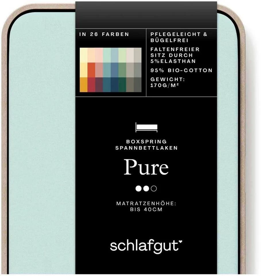 Schlafgut Spannbettlaken Bio-Baumwolle Blau 180-200x200-220 cm - Bild 4