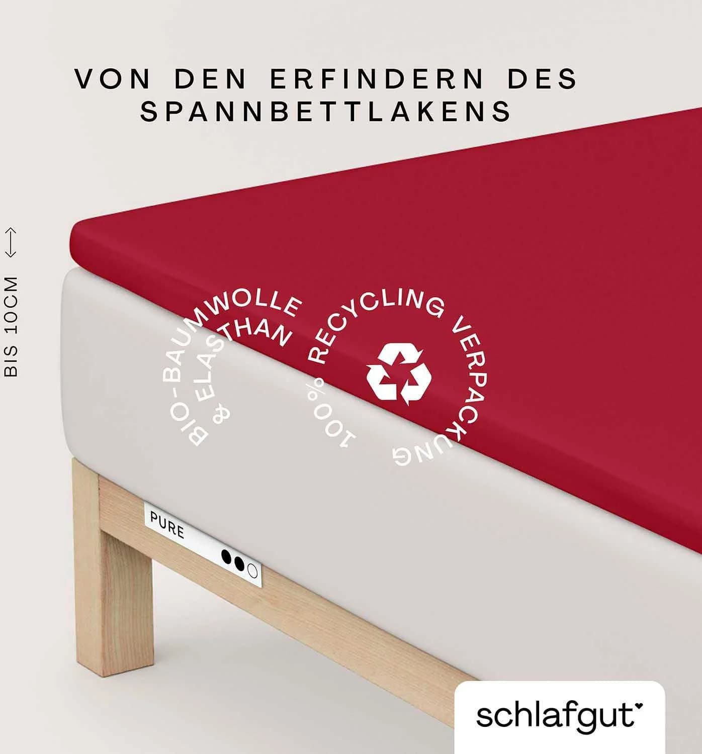 Schlafgut Spannbettlaken Bio-Baumwolle Rot Deep Jersey