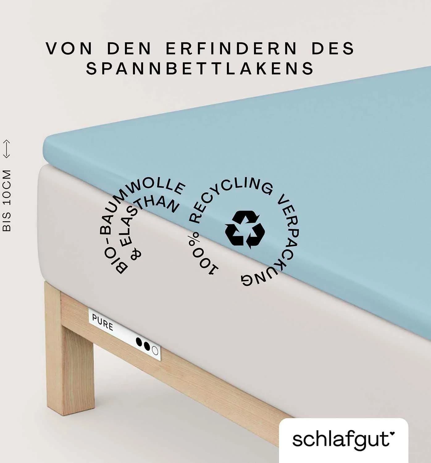 Schlafgut Bio-Spannbettlaken für Topper M / 690 Green Deep