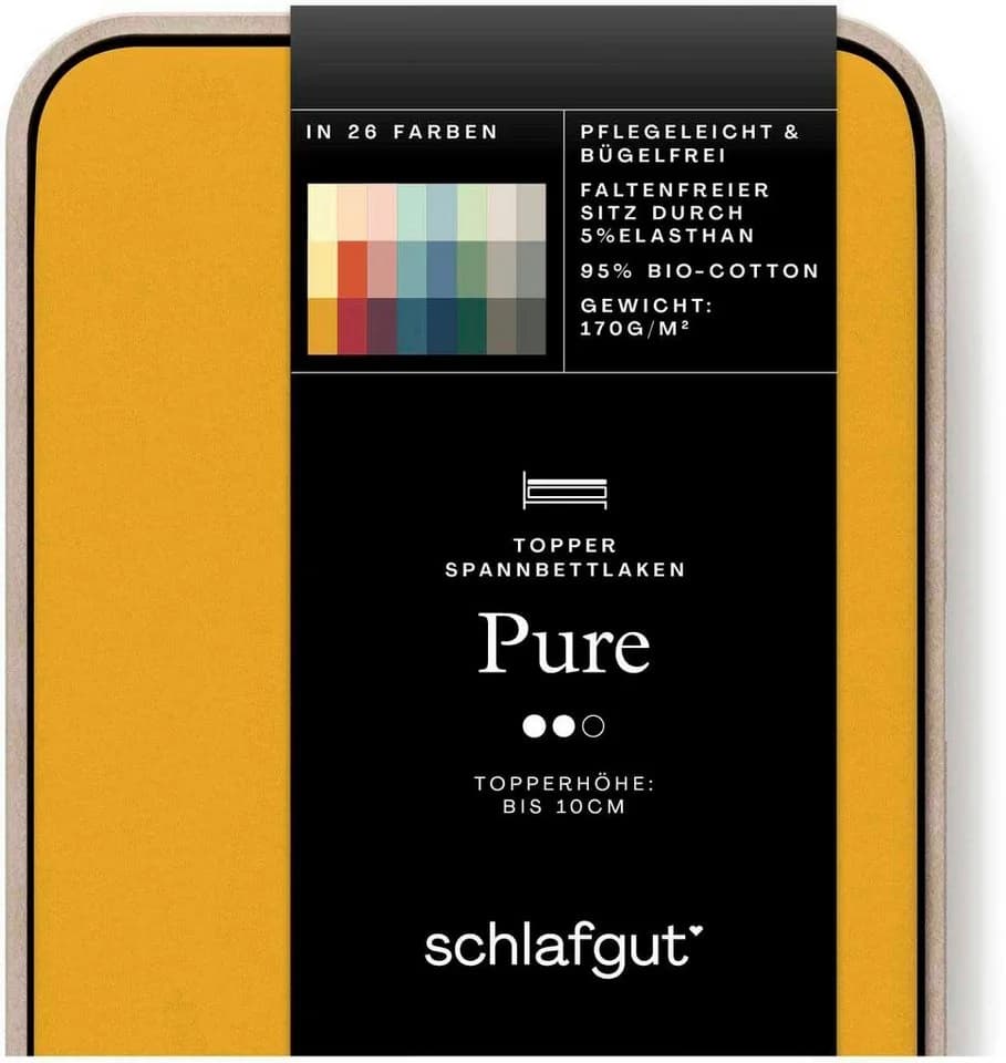 Schlafgut Spannbettlaken PURE TOPPER Bio-Baumwolle Gelb - Bild 5