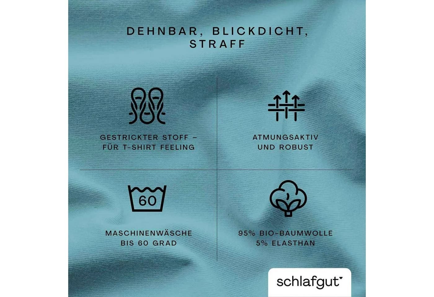 SCHLAFGUT PURE TOPPER Spannbettlaken Bio-Baumwolle Blau - Bild 3