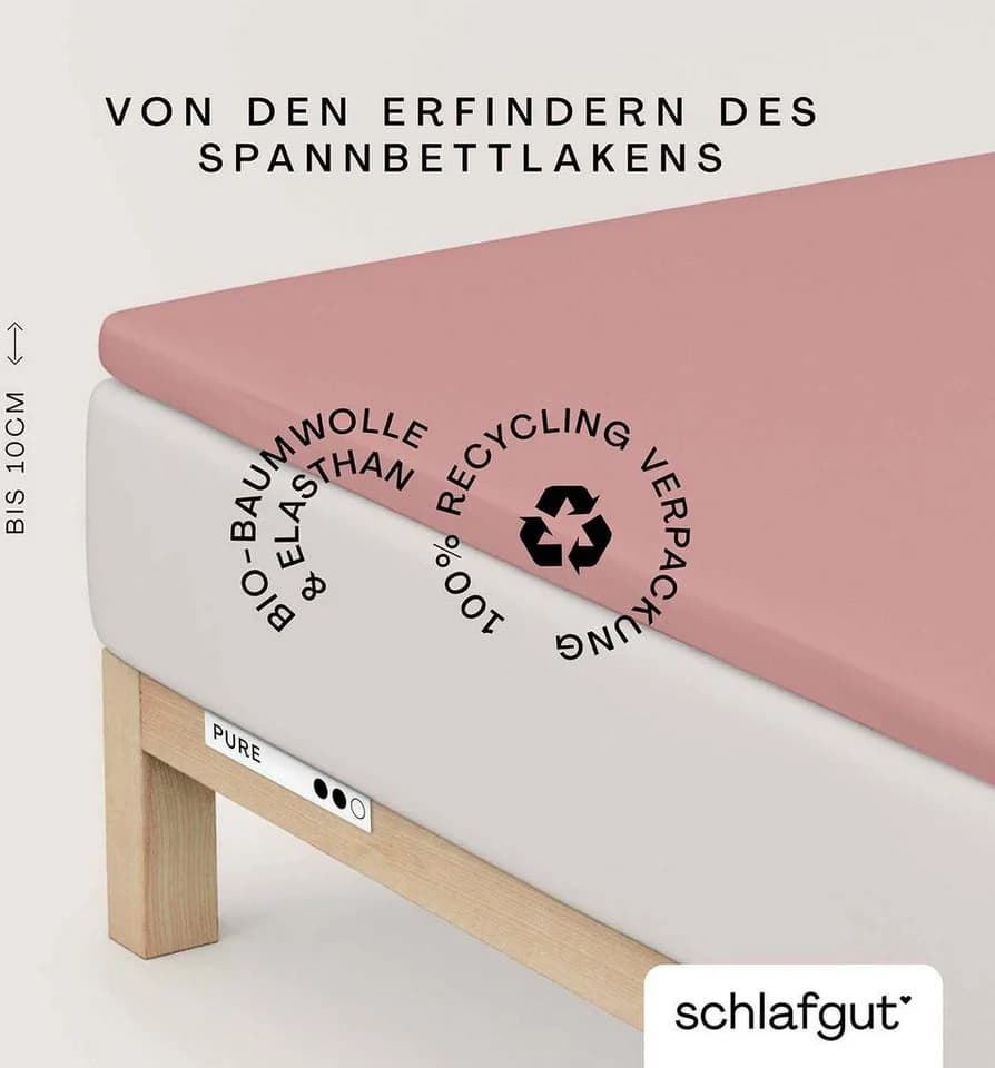Schlafgut Spannbettlaken Pure Topper Bio-Baumwolle Lila Jersey-Elasthan - Bild 2