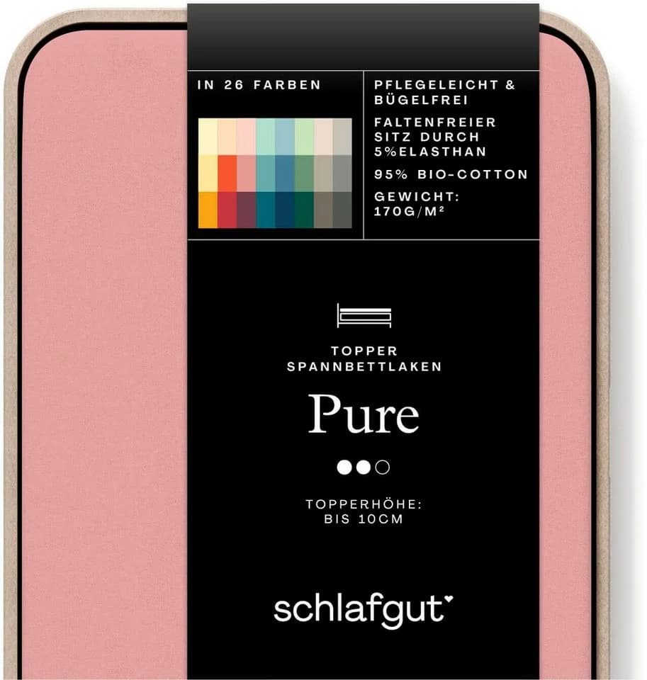 Schlafgut Spannbettlaken Pure Topper Bio-Baumwolle Lila Jersey-Elasthan - Bild 5