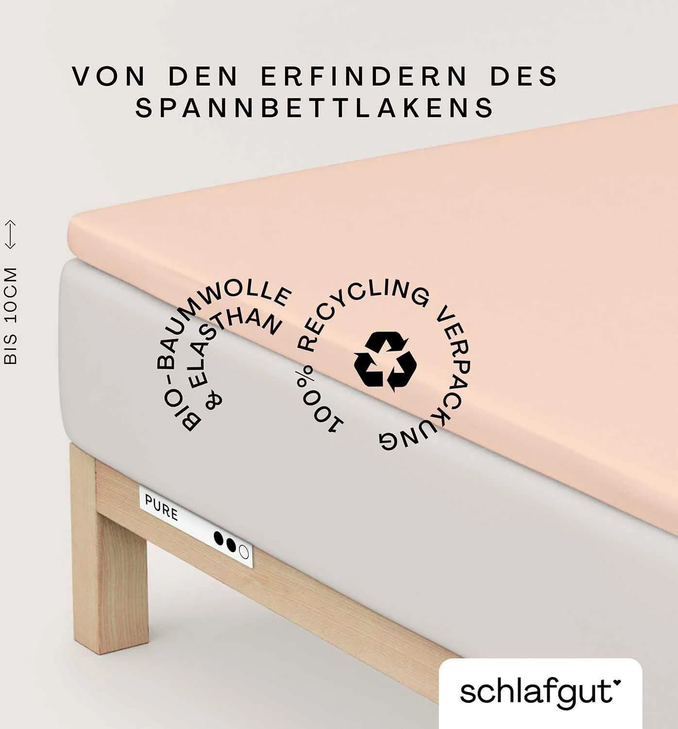 Schlafgut Spannbettlaken PURE TOPPER Bio-Baumwolle Rot
