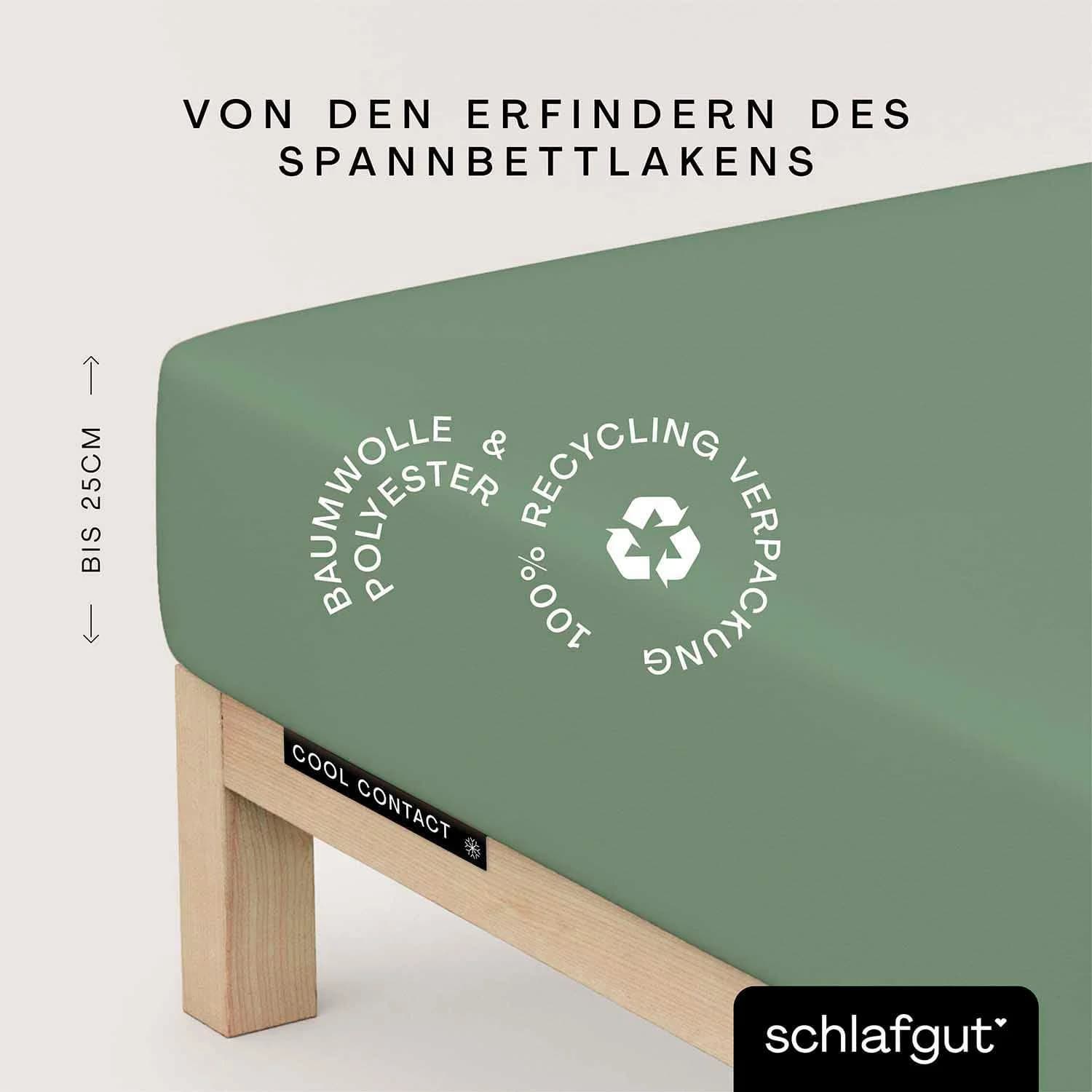 Schlafgut Spannbettlaken Cool Contact Grün 100% Polyester