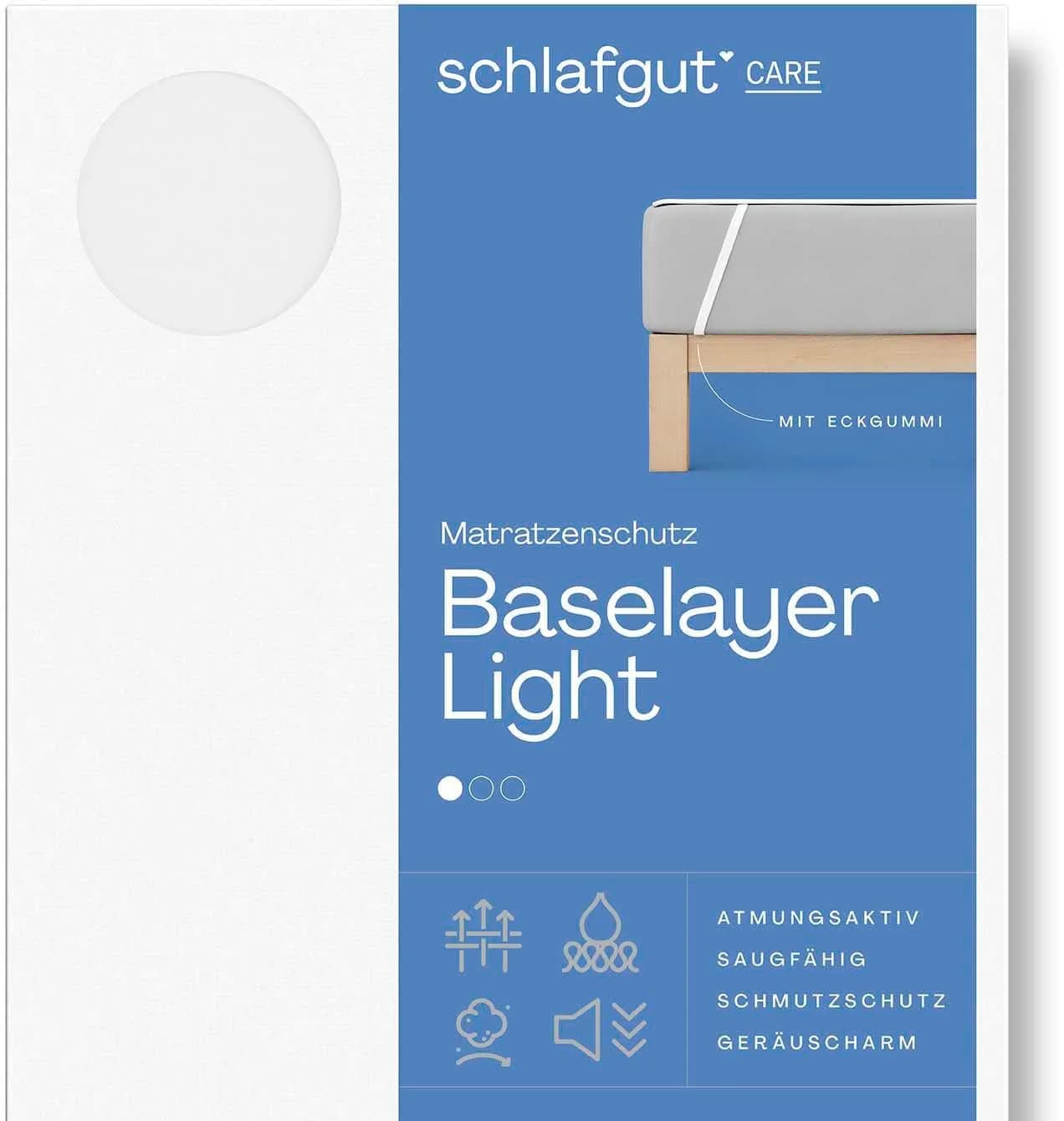 SCHLAFGUT Baselayer Matratzenschutz Light Weiß 100% Baumwolle