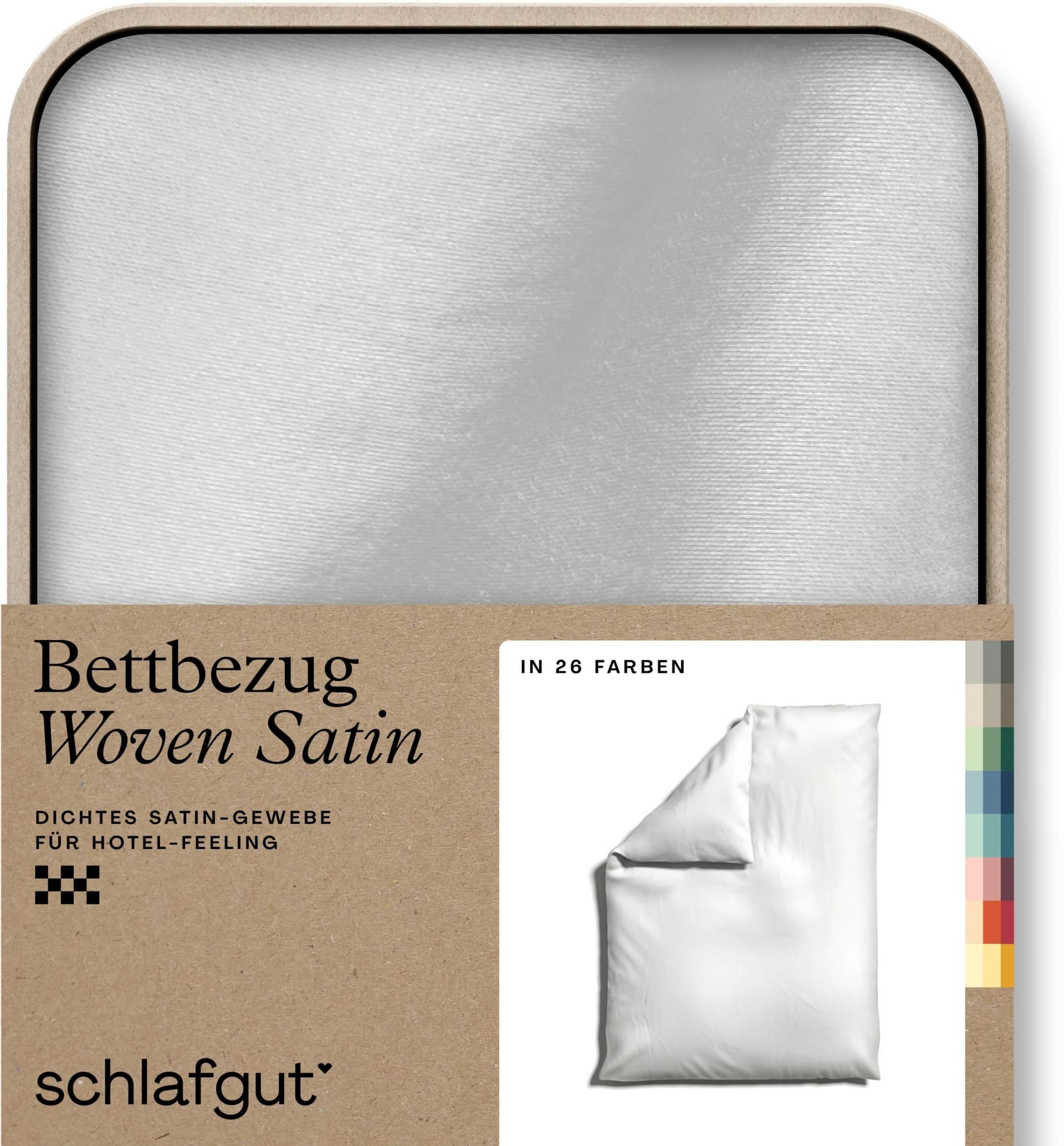 Schlafgut Bettbezug Woven Satin Weiß 100% Baumwolle Mako-Satin