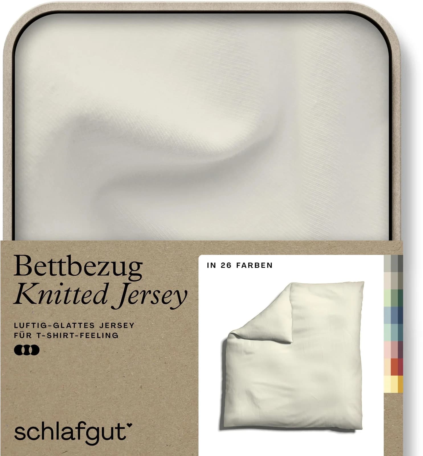 Schlafgut Premium Bettbezug Knitted Jersey Gelb Light 240x220cm