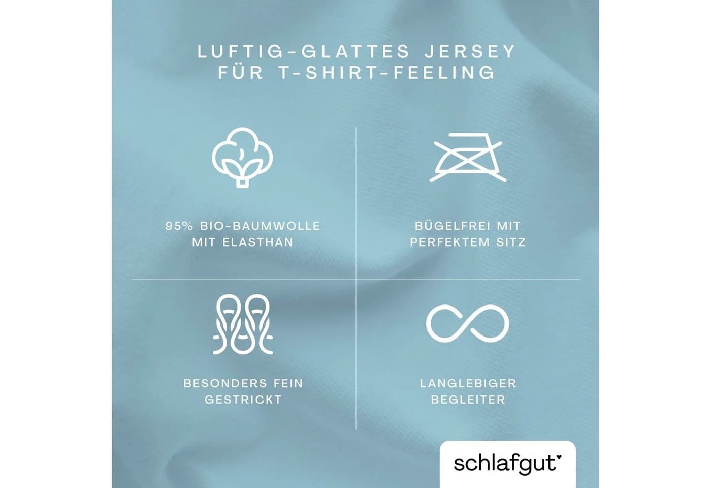 Schlafgut Premium Kissenbezug Jersey Blau Light 40x80 cm - Bild 3