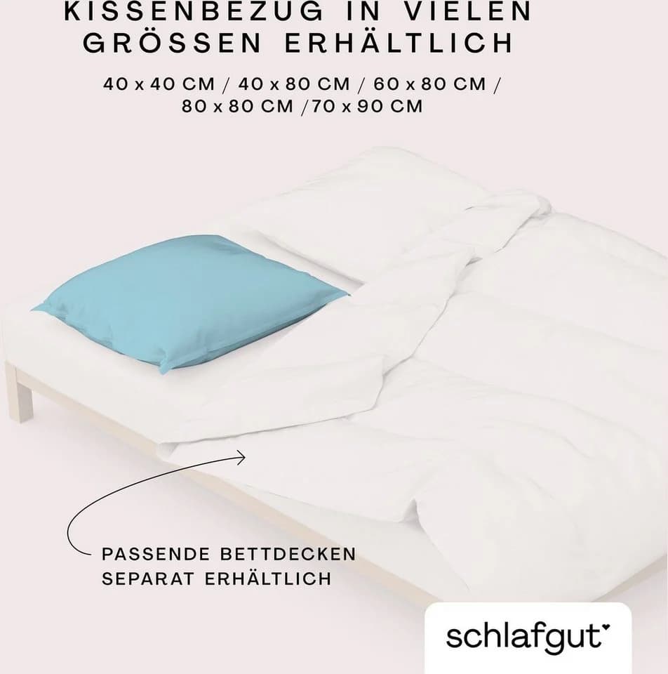 Schlafgut Premium Kissenbezug Jersey Blau Light 40x80 cm - Bild 5