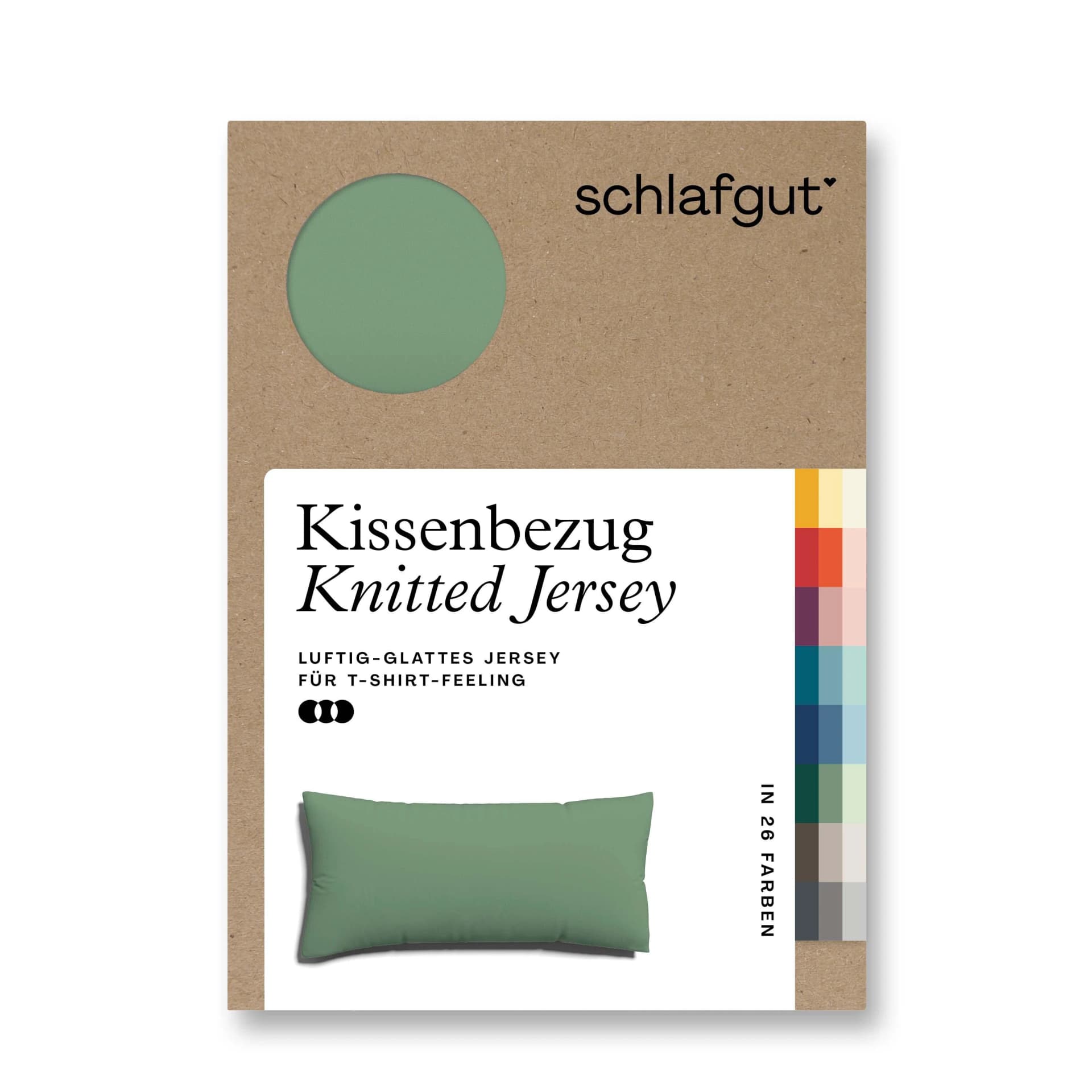 Schlafgut Premium Kissenbezug Knitted Jersey Grün Mid 40x80cm