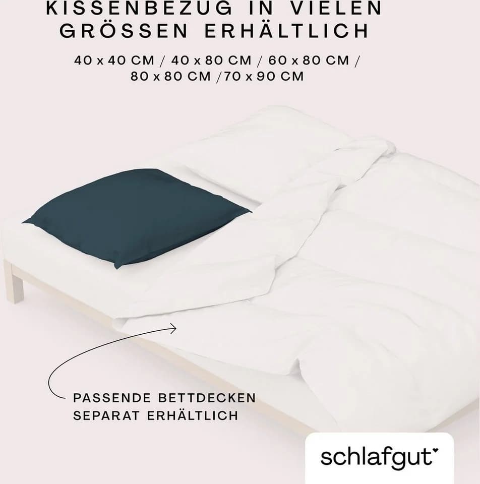 Schlafgut Premium Kissenbezug Woven Satin Grau 40x80cm - Bild 5