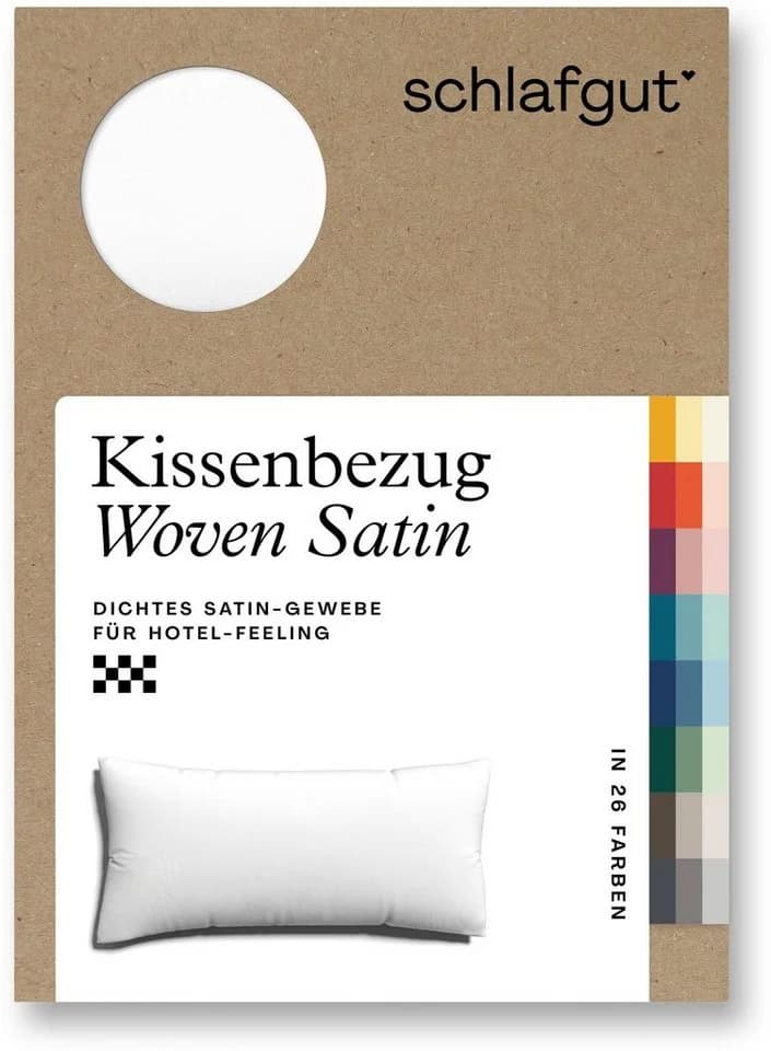 Schlafgut Premium Kissenbezug Woven Satin Weiß 40x80cm - Bild 4