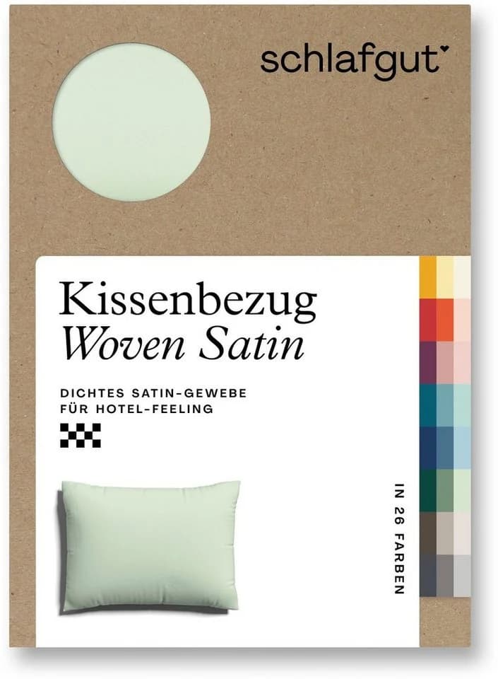 Schlafgut Premium Kissenbezug Woven Satin Grün 60x80cm - Bild 4