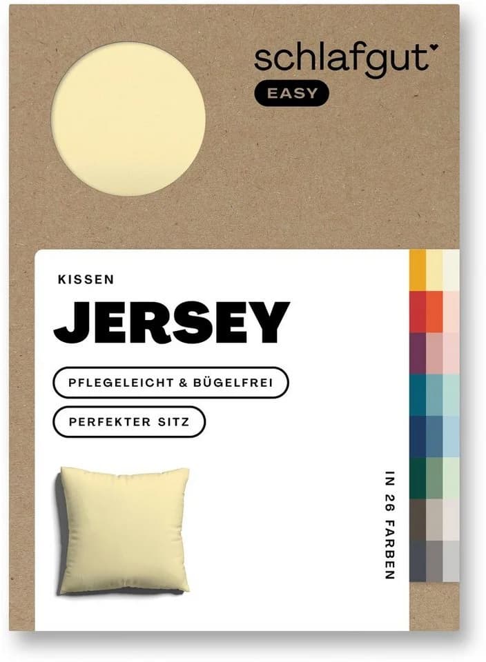 Schlafgut Kissenbezug EASY JERSEY 100% Baumwolle Gelb 80x80 cm - Bild 3