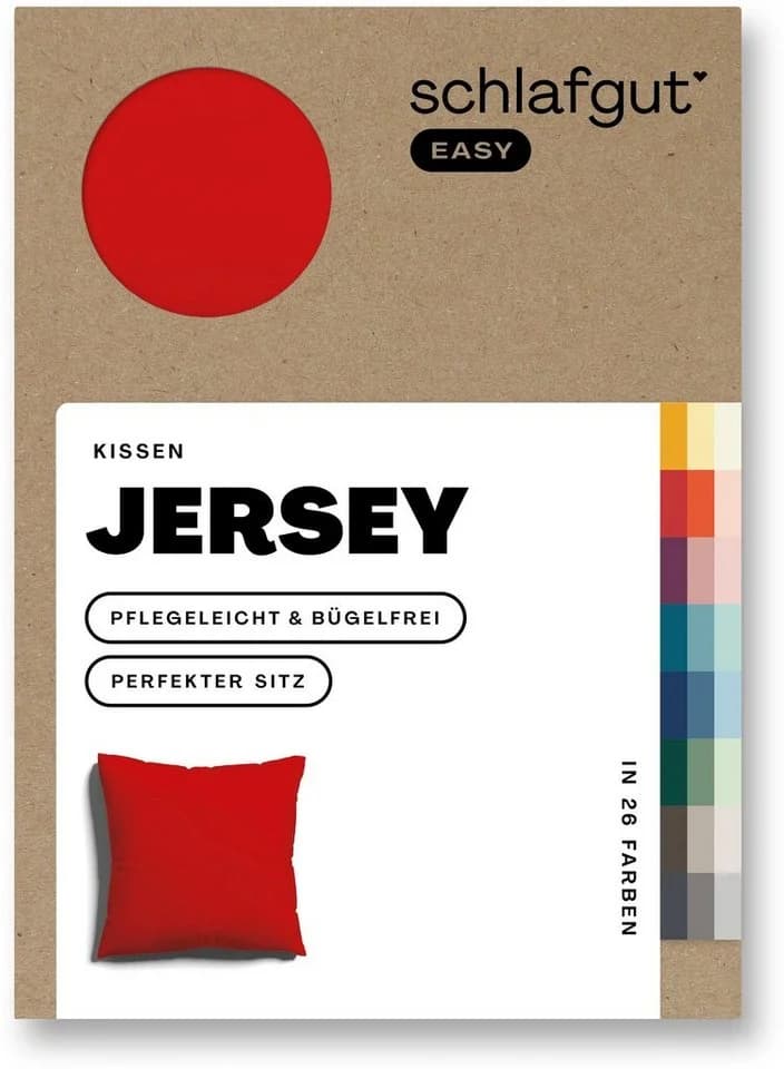 Schlafgut Kissenbezug Easy Jersey 100% Baumwolle Rot 80x80 cm - Bild 3