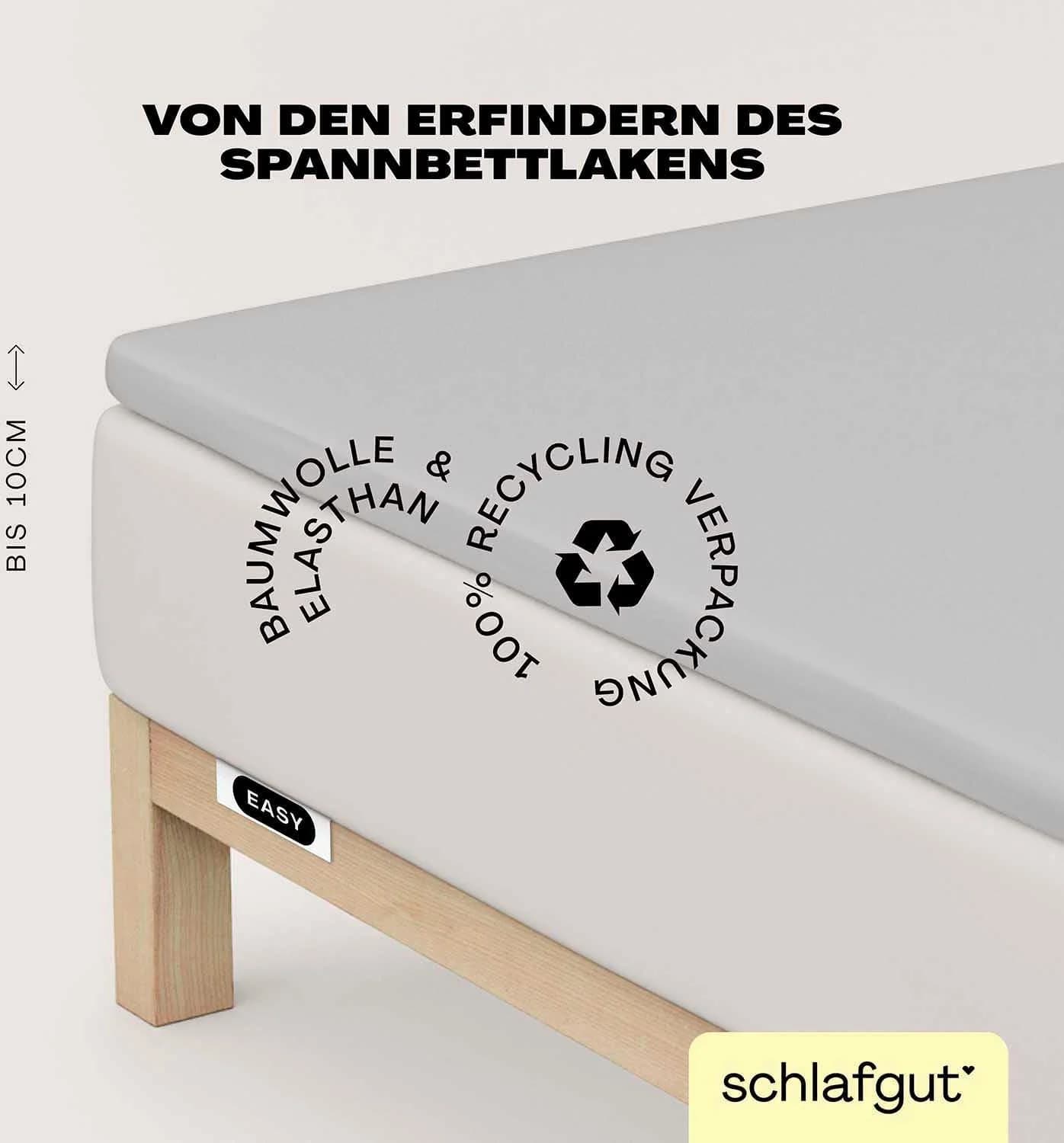 Schlafgut Spannbettlaken Jersey Grau Light 90-100x200-220 cm