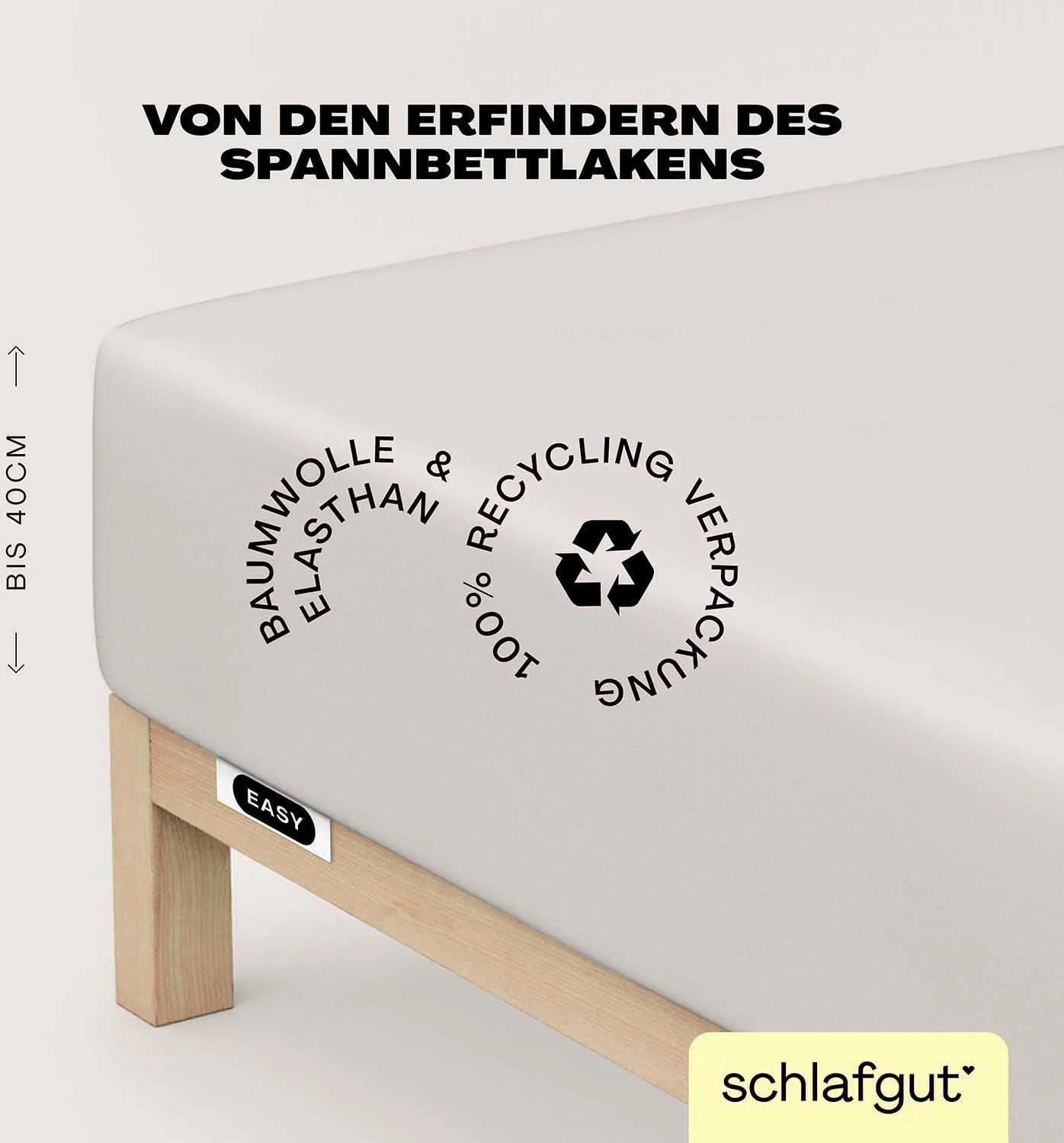 SCHLAFGUT EASY Jersey Elasthan Boxspring Spannbettlaken Beige