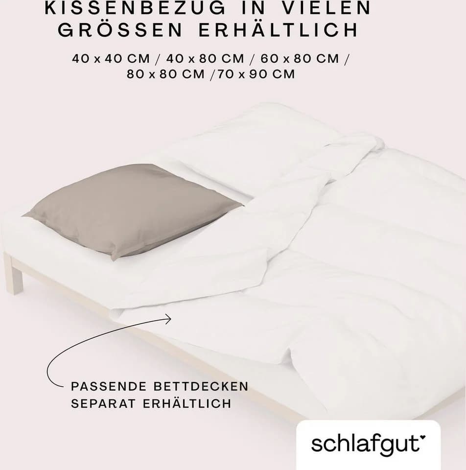 Schlafgut Premium Kissenbezug Woven Satin Beige 40x40 cm - Bild 5